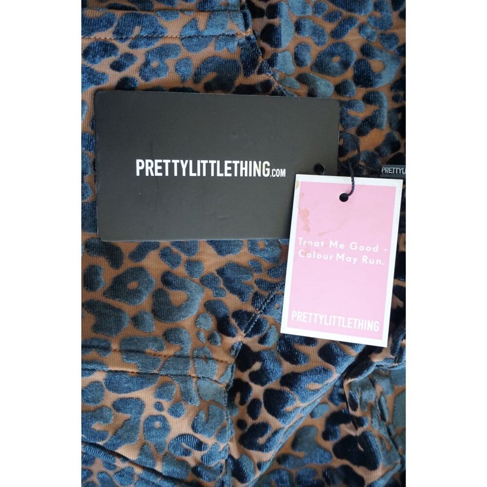 PrettyLittleThing Chocolate Leopard Velvet Structured Corset Top - Size 16, NWT - Picture 3 of 8